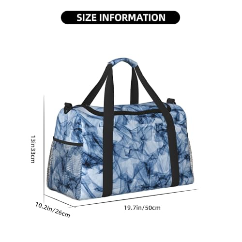 Dark Blue Marble Foldable Travel Duffel Bag Tote Carry On Luggage Bag For Weekend Getaways, For Spontaneous Trips4