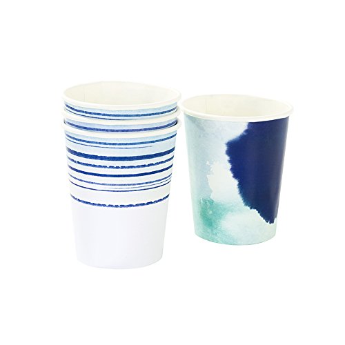 Talking Tables Coastal Cup for a Barbeque, Beach or Summer Party, Multicolour, 9oz (12 Pack)