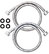 4ft Premium Stainless Steel Washing Machine Hoses Burst Proof Fit for ALL Washers Hot and Cold Wa...