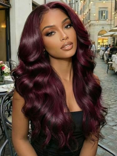 KLAIYI Black Cherry Body Wave Bundles Human Hair