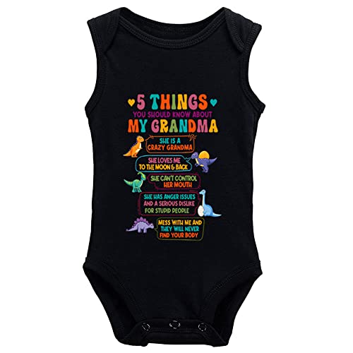 Image of Yeavomeny 5 Things You Shuold About My Grandma Toddler Rompers Baby Boy Girl Bodysuit Long Sleeve
