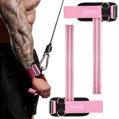 Image of MANUEKLEAR 2 Size Gym Lifting Straps with D Rings for Cable Machine