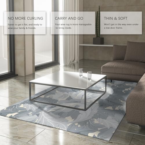 Tapis gris salon antidérapant et lavable en machine