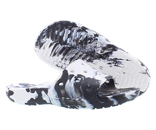 Crocs Classic Marbled Slide sabots au design marbré unique blanc et noir