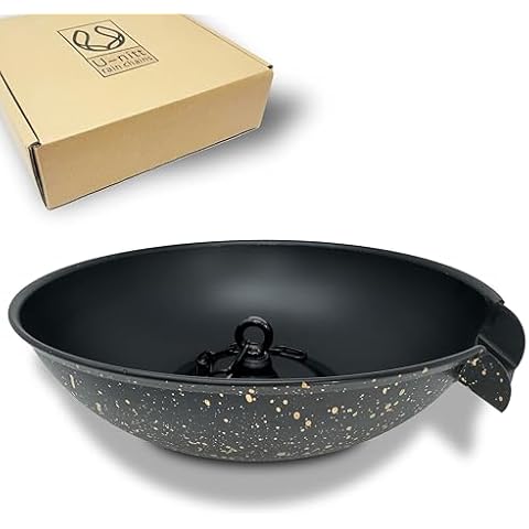 U-nitt Rain Chain Anchoring Basin/Bowl/Dish/Pan/Saucer to Catch Rain Water to Replace Gutter Downspout | Spill Over with Scupper | Birdbath Alternative | 9" Chain | Black Powder Coated | Golden 12" Cover