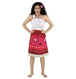 Tropical Island Princess Dress for Women Ocean Hawaiian Adventure Halloween Skirt with Wigs Necklace Dress Up L - Image 5
