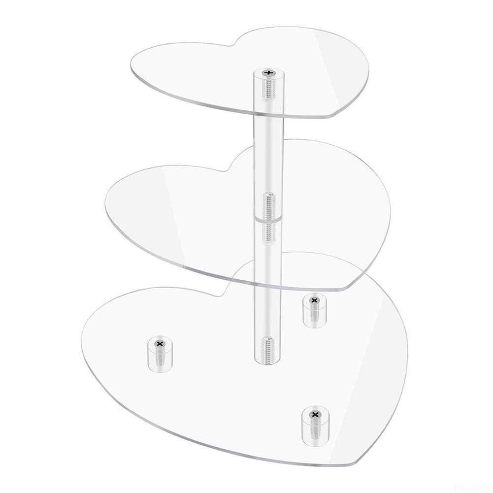 Soporte acrílico para cupcakes de 3 niveles con forma de corazón, grado alimenticio, para bodas, fiestas, cumpleaños y baby showers, con capacidad para hasta 25 cupcakes