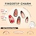 HOSAILY Medium Almond 3D Brown Gold Flower Press on Nails-‎ Tortoiseshell Leopard French Tip Blossom Gradient Design,24Pcs Handmade Fall/Autumn/New Year Glue on Acrylic Fake Nail Press ons for Women