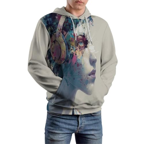 Sweat à Capuche à Manches Longues Style Original Fin des Looks Ternes
