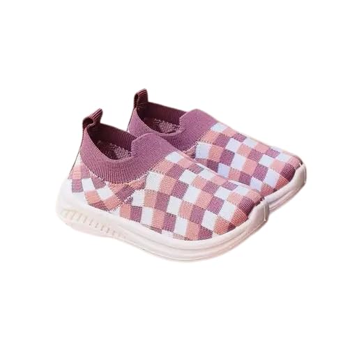 Girls Comfortable Colorblock Pink Slip-On Mesh Shoes for Daily Use 2