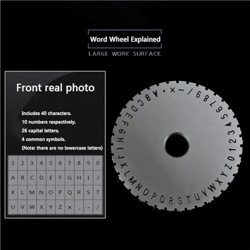 Timbro per targhe in metallo, goffratrice semiautomatica per artigianato e personalizzazione, include morsetto, piano di lavoro 135 mm x 200 mm