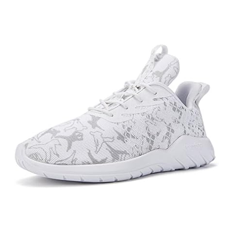 Womens Night Running Olympic Games Print Sports Mesh Sneakers 4 UK White Cover