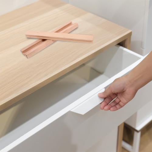 Correderas para cajones con funcionamiento suave BCOATH, kit de madera natural de 2 unidades 6