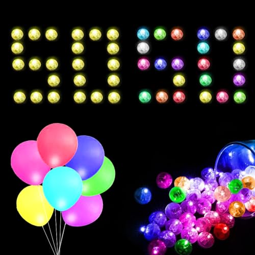 100 unidades de luces LED para globos, mini luces LED multicolores, luces LED redondas, globos redondos, globos LED, luminosos, para Halloween, carnaval, farolillos de papel, bodas, fiestas,