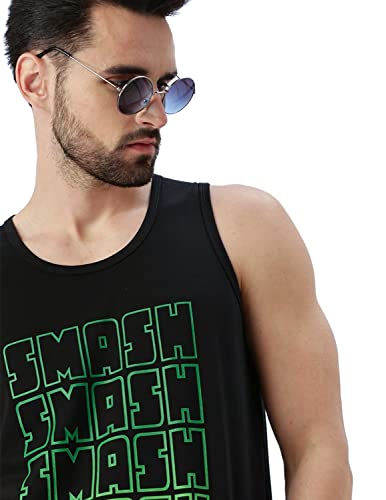 Image of Veirdo Marvel Original Marvel Hulk Smash Printed Sleeveless T-Shirt for Men Black