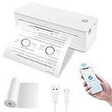 Impressora térmica portátil, impressora móvel A4/A5com 1 rolo (50 folhas) de papel térmico Impressoras portáteis para viagem Impressora térmica sem fio Impressora sem tinta para telefones Computador