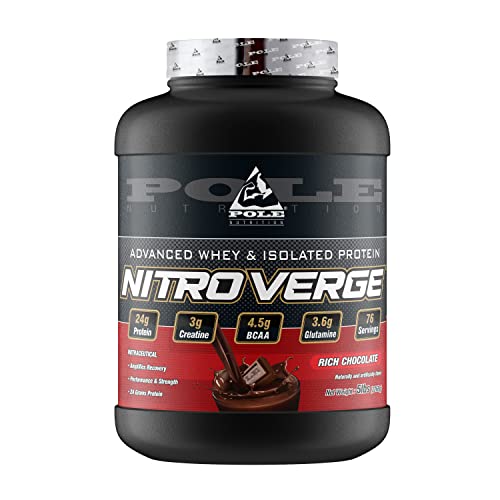Image of Pole Nutrition Nitro Verge Advanced Whey | Isolate Proteins | Rich Chocolate Flavor | 5lbs, 76 Servings (2268g) - Elevate Your Fitness with Premium Whey Isolate