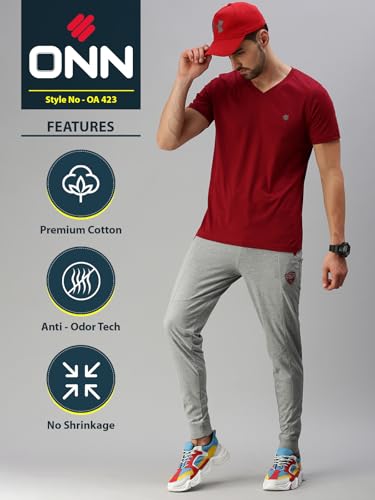 Image of ONN Men's Regular Fit Half Sleeve V Neck T-Shirt