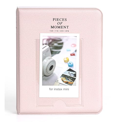 Image of ZENKO 64 Pockets Photo Album for Fujifilm Instant Mini 13 /12 /11 /9 /8 /SE /41 /99 /Evo /Liplay Instant Camera /Mini Link Printer, Polaroid Snap Touch Mint Zip Instant Camera Printer- Blossom Pink