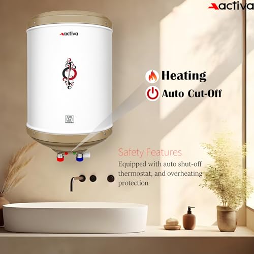 Image of ACTIVA Amazon 10L Storage Water Heater | 3kW Fast Heating | ISI Copper Heating Element | Anti-Rust Tank | ABS Body | BEE 5 Star Rated | Energy Efficient | 2 Year Warranty