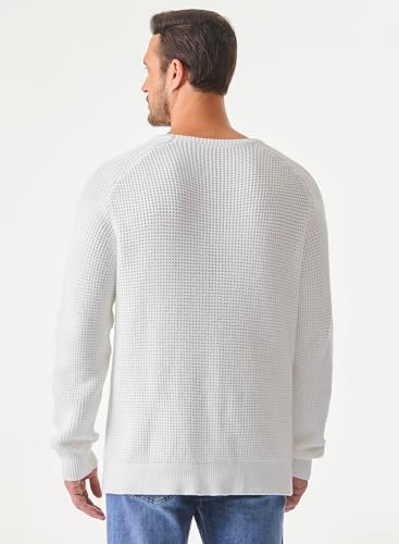 JMIERR Men's Crewneck Pullover Sweater Waffle Textured Knitted Sweaters Casual Loose Fit Sweaters with Ribbing Edge2