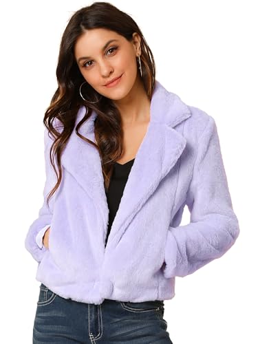 Veste courte en fausse fourrure aux finitions haut de gamme