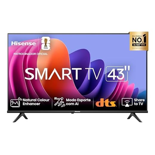 Hisense Smart TV FHD 43" Polegadas 43A4N com DTS Virtual X, Game e Sports Mode, Controle por Voz, Share to TV e Compatível com Alexa