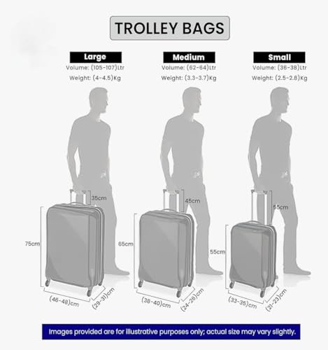 Image of 360 Spinner Wheel | Lock | 8 Wheel | 65cm | Medium 24 inch Hard PP Check-in Suitcase for Travel /Trolley Bag for Travel /Travel Bag with Double Wheel for Men & Women (Silver)