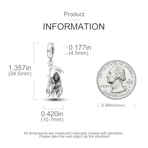 Hapour 925 Sterling Silver Halloween Charms for Bracelets Necklaces, Skull Skeleton Pumpkin Witch Bat Charm Pendant Beads Jewelry Gift for Women Family Friends3