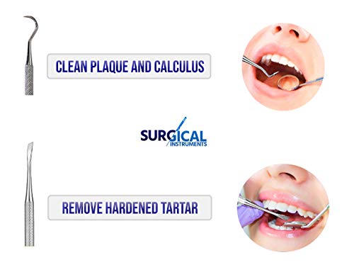 SURGICAL ONLINE Dental Tartar Calculus Plaque Remover Tooth Scraper, Dental Mirror & Scaler Set - Thumbnail 6