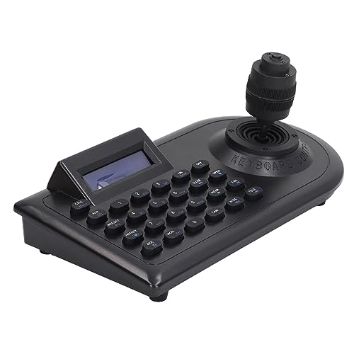 Controlador PTZ, DC12V Controlador de Cámara PTZ Teclado Herramienta de Sistema de Seguridad CCTV con Joystick 3D y Pantalla LCD para Vigilancia de Seguridad Pública (Enchufe UE