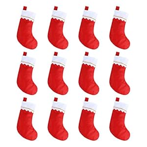 CCINEE 12pcs Red Felt Christmas Stockings 15" Party Favors Stockings for Xmas Decoration CCINEE 12pcs Red Felt Christmas Stockings 15 Party Favors Stockings for Xmas Decoration