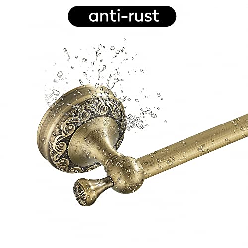 Wincase 並行輸入品 Antique Brass Bathroom Accessories, Retro Adjustable Bathroom Hardware, Brass Bath Towel Bar Set 24 Inch 4 Piece Tolilet Paper Holder Towel Ring Robe Hook Wall Mounted Vintage thumb #7