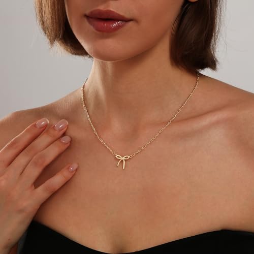 Image of Gold Silver Necklace for Women, Dainty Cubic Zirconia Pendant