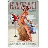 Hauteur: 20 Monde Féérique - Plaque Décoration Vintage Hawai Affiche Publicitaire - 20x30cm
