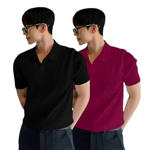 Image of Leriya Fashion Tshirt for Man | T Shirt for Mans | Mens Tshirts | Polo T- Shirt for Mens | Half Sleeve Polo Neck Tshirt for Men (Available in Plus Sizes)