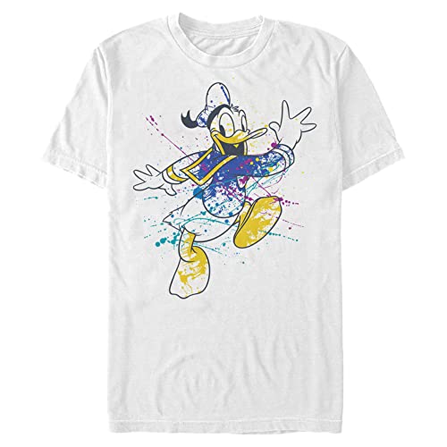 T-shirt Blanc Donald Disney en Taille 3XL pour Homme au Style Splatter