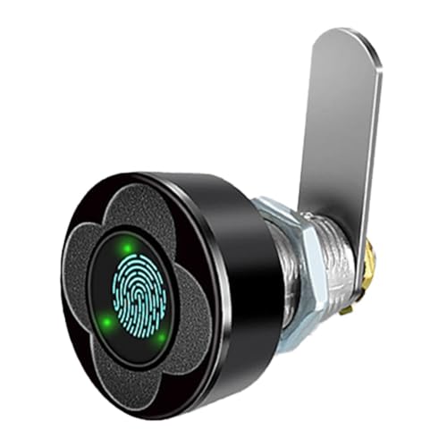 JoyousMall Smart Drawer Fingerprint Lock, File Cabinet Lock for Home Office Mailbox Keyless Furniture Lock, Built-in Battery Rechargeable (20mm Black)