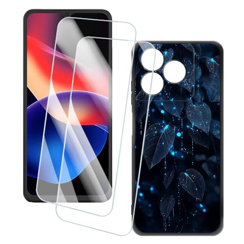 OAGELIM 2�Z�b�g �X�N���[���v���e�N�^�[ + �P�[�X Blackview Oscal Flat 2C (6.56 �C���`) �Ƃ̌݊������� �A�[�e�B�X�e�B�b�N�J�X�^���v�����g�J�o�[�Ƌ����K���X�t�B���� �X�N���b�`�h�~ (�t)