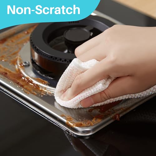Image of JOYMOOP 8 Pack Non Scratch Wire Dishcloths for Kitchen, 2 Sided Dish Towels, Reusable Cleaning Rags, Dish Cloths for Washing Dishes and Dish Rags for Washing Dishes, Quick Dry, 10 inch x 10 inch