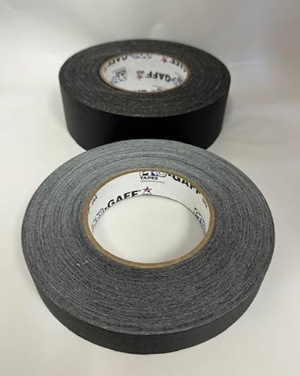 Peak Adhesive Tape & Supplies 2 Rolls of Black Gaffers Tape for Stage Marking, Wire Bundling, Arts and Crafts and Much More, 2" and 1" Rolls