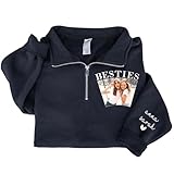 Personalized Best Friends Quarter Zip Sweatshirt, Custom Bestie Pullover with Names, Matching Bestie Tops for Women, Birthday Gift, BFF Hoodie Alternative, Friendship Shirt, 5