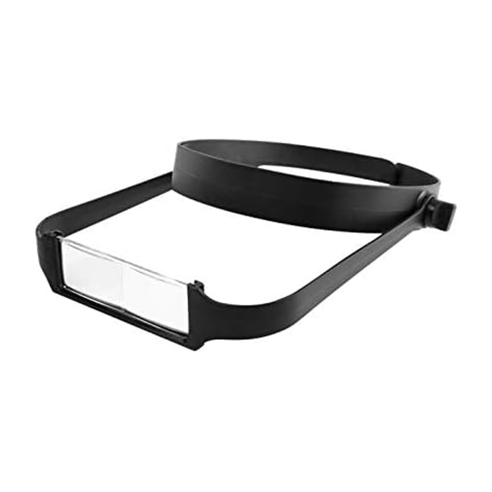 Qusedwey Slimline Headband Magnifier with 4 Lenses, Assisted Repair of -Mounted Reading Magnifying Glass Easy to Use Black