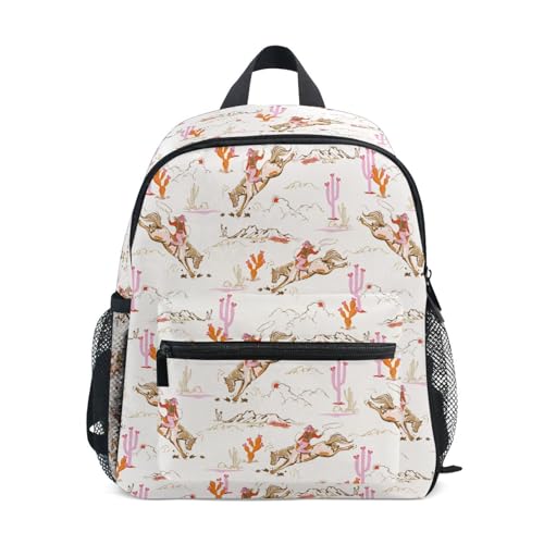 Toddler Western Cowgirl Backpack for Girls Boys Preschool Kindergarten Backpack School Bag for Daycare Bookbag for Ages 3-8