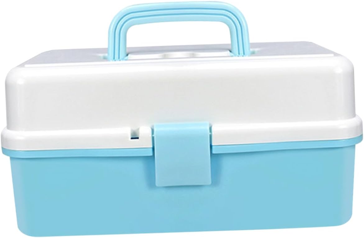 GLEAVI Blue PP Multi-layer Storage Box with Handle for Small Items