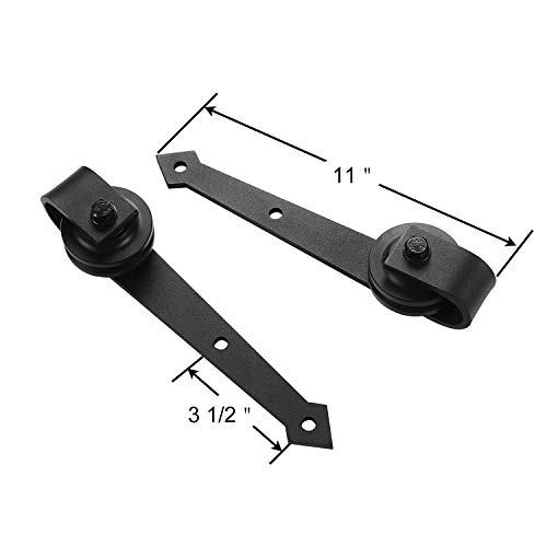 HYD-Parts 6.6ft Sliding Barn Door Hardware,Barn Door Kits for Home Kitchen Decoration (6.6 Foot Arrow Shape Hanger)