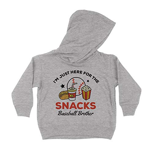 Baseball Brother Kids Hoodie Sweatshirt Toddler 2T Heather Grey