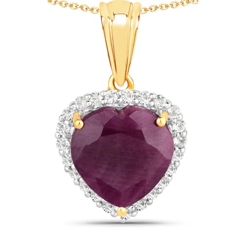 Fine Color Jewels Genuine Ruby and White Topaz in .925