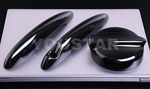 UNICUS Direct Fit Petrol Gas Cap & Door Handle Covers w/o Comfort Access (No Push Button) Compatible with MINI Cooper S R53 01-06 (GLOSS BLACK)