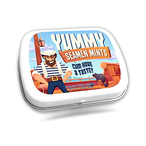 Gearsout Yummy Seamen Mints - Wintergreen Funny Mints Tin - Stocking Stuffers - Sailor Captain Sailing Boating Novelty Candy For Adults Made In America, 1 Ounce,White #TOP3